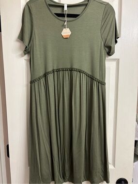 Pinkblush Olive Green Crew Neck Top